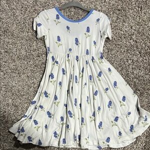 Floral Kids Dress - Blue and White
